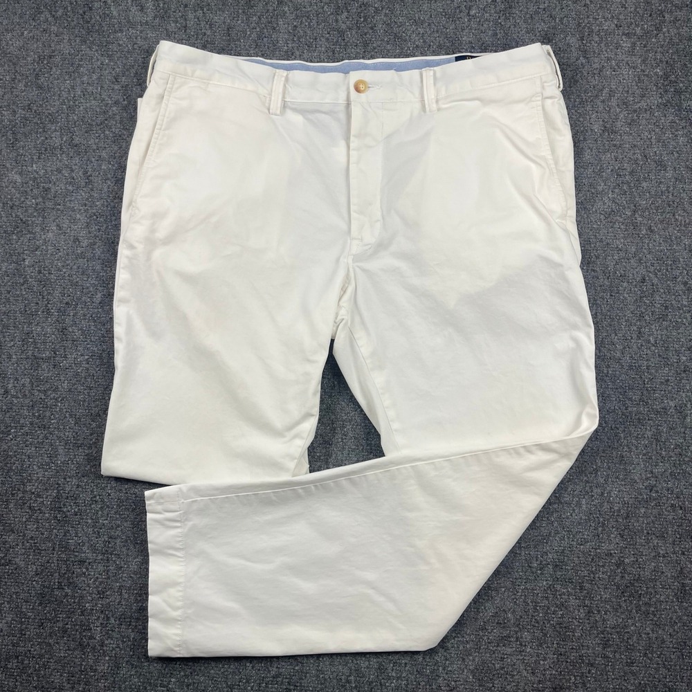 Polo Ralph Lauren Men Stretch Slim Fit Chino Pants White Cotton Twill 38x29